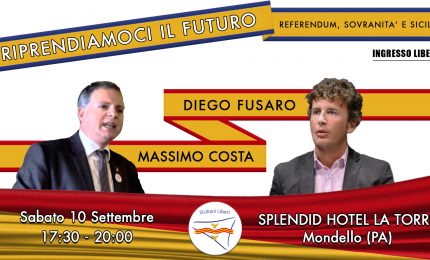 Referendum, domani Diego Fusaro a Palermo con Massimo Costa
