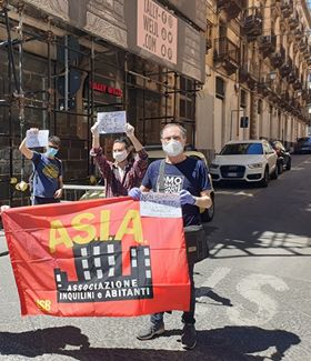 Catania, ASIA USB in Prefettura: "Chiediamo il blocco affitti e utenze" (VIDEO)