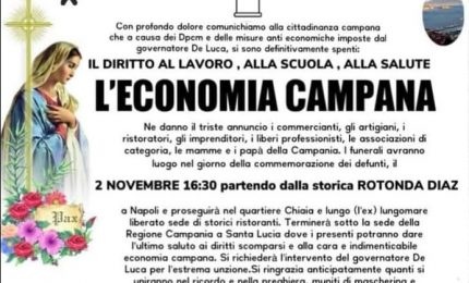 Il 2 Novembre a Napoli ci sarà il 'funerale' di tutte le categorie economiche colpite dalle norme anti-Covid