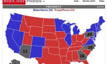 Elezioni americane: in alcuni siti americani Stati assegnati a Biden sono dati per revocati