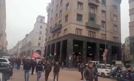 Corteo Unione Studenti a Milano "Chiediamo pi&ugrave; garanzie"