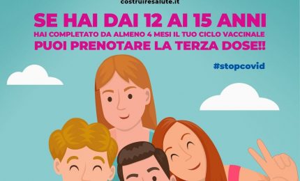 Vaccino, in Sicilia al via campagna &ldquo;booster&rdquo; per 12-15enni