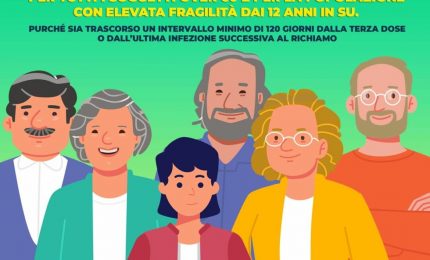 Vaccino, in Sicilia via alla quarta dose per over 60 e fragili over 12