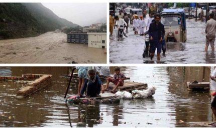 Alluvione in Pakistan con danni enormi ai luoghi abitati e all'agricoltura mentre l'India blocca l'export di riso