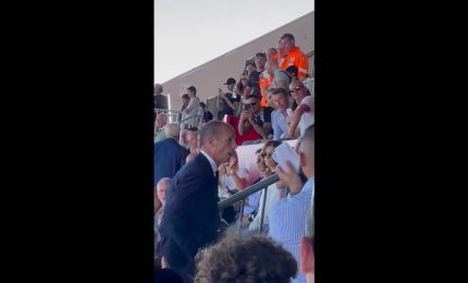 Allegri arriva in tribuna a Monza