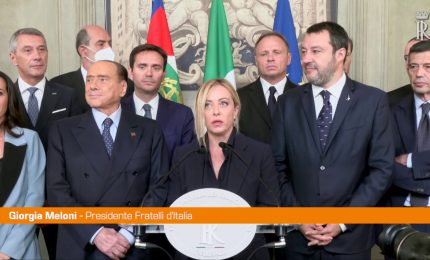 Meloni "Indicazione unanime per formare il nuovo governo"