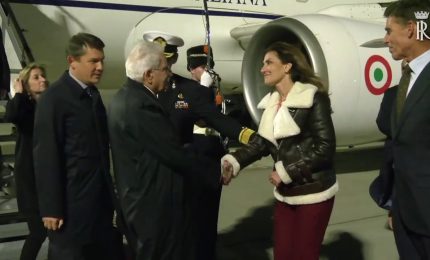 Mattarella &egrave; giunto ad Amsterdam per la visita di Stato