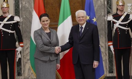 Mattarella riceve al Quirinale presidente Ungheria