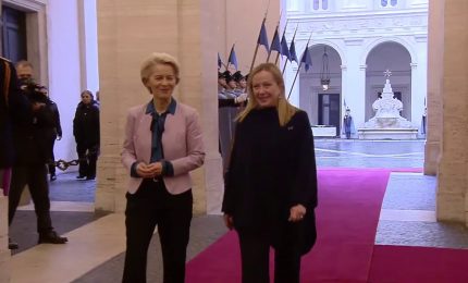 Meloni incontra Von der Leyen a Palazzo Chigi
