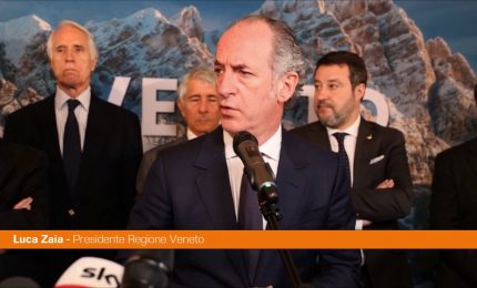 Veneto, Zaia "Per le opere delle Olimpiadi siamo sui termini previsti"