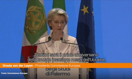 Von der Leyen "Difendiamo la libert&agrave; dell'Ucraina"