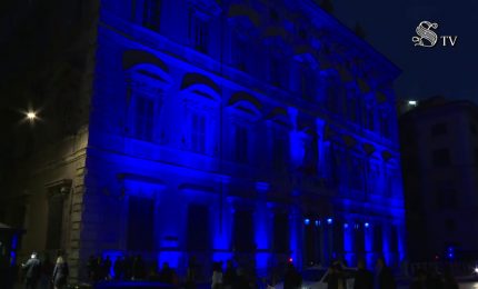 Autismo, la facciata di Palazzo Madama s'illumina di blu