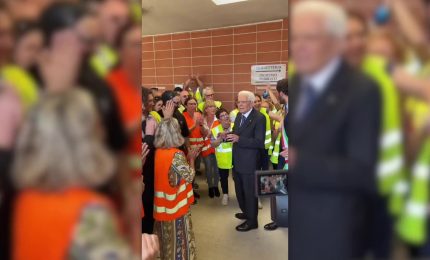 "Romagna mia", il canto dei volontari accoglie Mattarella a Cesena