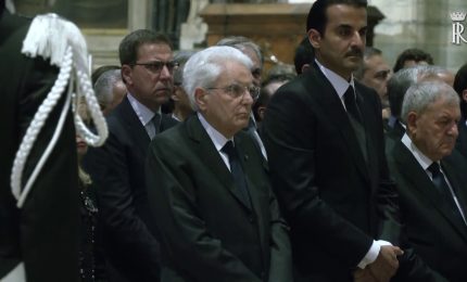 Mattarella ai funerali di Stato di Berlusconi