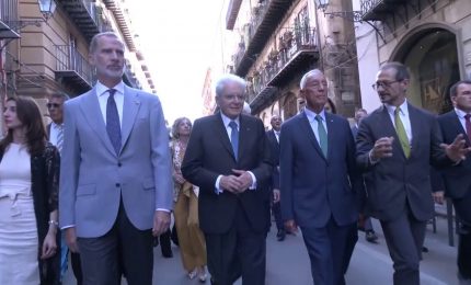 Mattarella, re di Spagna e presidente del Portogallo visitano Palermo