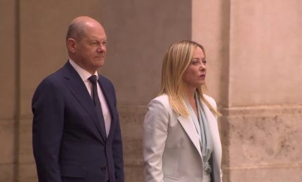 Meloni riceve Scholz a Palazzo Chigi