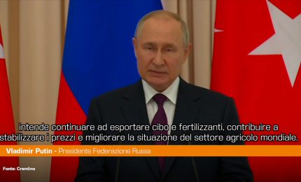 Putin "Accordo sul grano se saranno rimosse le sanzioni sull&rsquo;export"