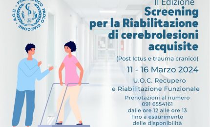 Riabilitazione, settimana di screening gratuito al Policlinico di Palermo