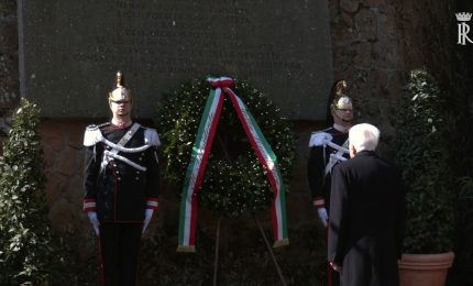 Mattarella alle Fosse Ardeatine per l'80&deg; anniversario dell'eccidio