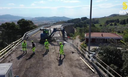 Lavori di risanamento del viadotto "Euno" sull'autostrada A19 a Enna