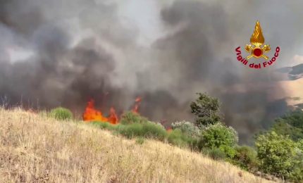 Vasto incendio nel Potentino, le immagini