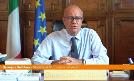 Valditara "Anno scolastico si apre con novit&agrave;, formazione pi&ugrave; moderna"