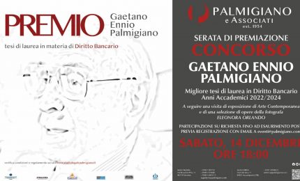 Concorso &ldquo;Gaetano Ennio Palmigiano&rdquo;, consegna del premio e una mostra a Palermo