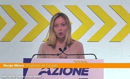 Meloni al Congresso di Azione "Sto con l'Italia e con l'Occidente"
