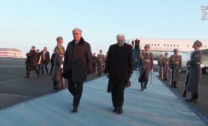 Mattarella atterrato in Kazakhstan, colloquio con Tokayev