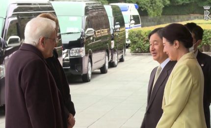 A Tokyo Mattarella incontra l'imperatore e l'imperatrice del Giappone