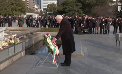 Mattarella depone corona al memoriale della pace di Hiroshima