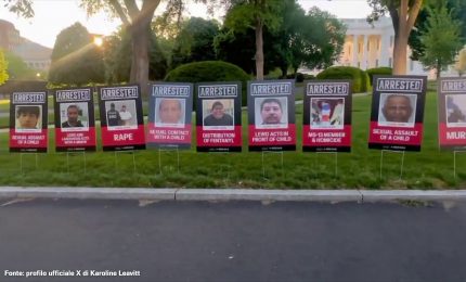 Usa, foto segnaletiche di migranti sul viale verso la Casa Bianca