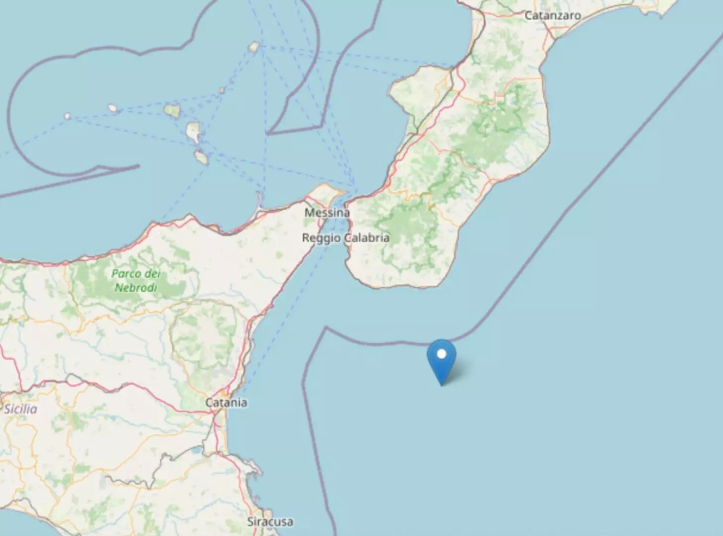 Scossa di terremoto di magnitudo 4.8 nel mar Jonio, avvertita in Sicilia e in Calabria