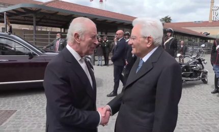 Mattarella e re Carlo III al complesso architettonico Testaccio
