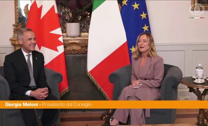 Meloni incontra Carney "Sull'Ucraina condividiamo sforzi per la pace"
