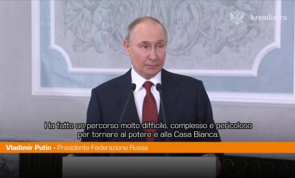 Putin "Trump uomo coraggioso, relazioni Usa-Russia vanno meglio"