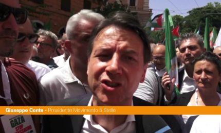 Corteo per Gaza, Conte "Stop a sterminio, gli italiani non ci stanno"