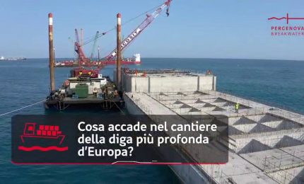 Completata la prima met&agrave; delle colonne per la nuova diga di Genova