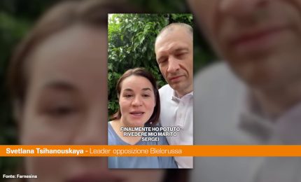 Tsihanouskaya "Grazie ad Antonio Tajani mio marito &egrave; libero"