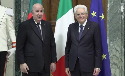 Mattarella riceve al Quirinale il presidente dell'Algeria Tebboune