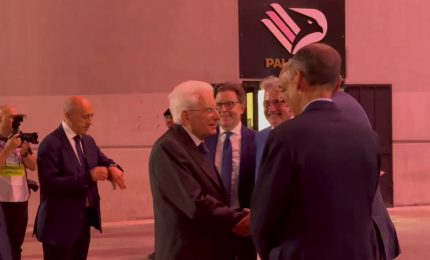 Palermo-Frosinone, l'arrivo del presidente Mattarella al Barbera