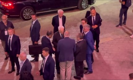 Palermo-Frosinone, l'ingresso del presidente Mattarella allo stadio