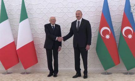 Mattarella in Azerbaigian, l'incontro con Aliyev