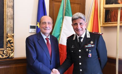 Schifani riceve il generale di brigata Ubaldo Del Monaco, neo comandante della Legione Carabinieri Sicilia
