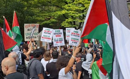A New York manifestazione pro Palestina nei pressi dell'Onu