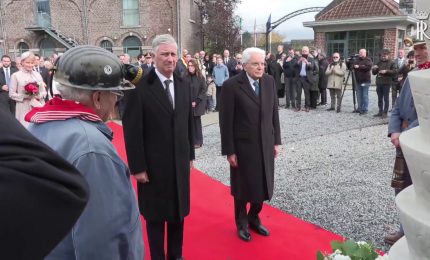 Mattarella e i Reali dei Belgio rendono omaggio a vittime Marcinelle