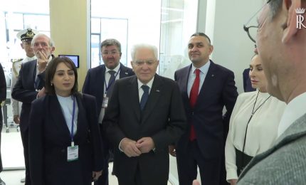 Mattarella in visita all'Universit&agrave; ADA di Baku