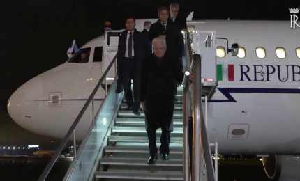 Mattarella in Estonia, l'arrivo all'aeroporto di Tallinn