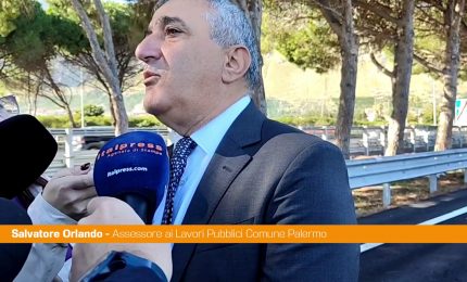 Inaugurazione svincolo Brancaccio, Orlando "Impiegati 3,2 milioni"