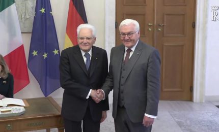 Mattarella a colloquio con Steinmeier a Palazzo Belleuve, a Berlino